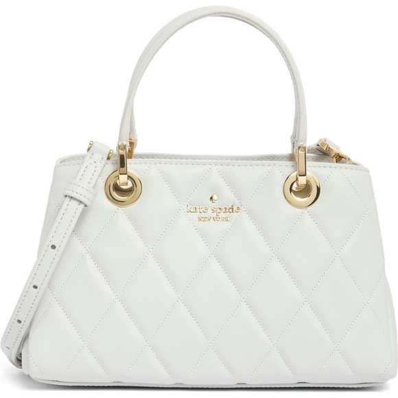 Kate Spade Carey Small Quilted Sullivan Satchel Meringue Off White NWT - Picture 14 of 16